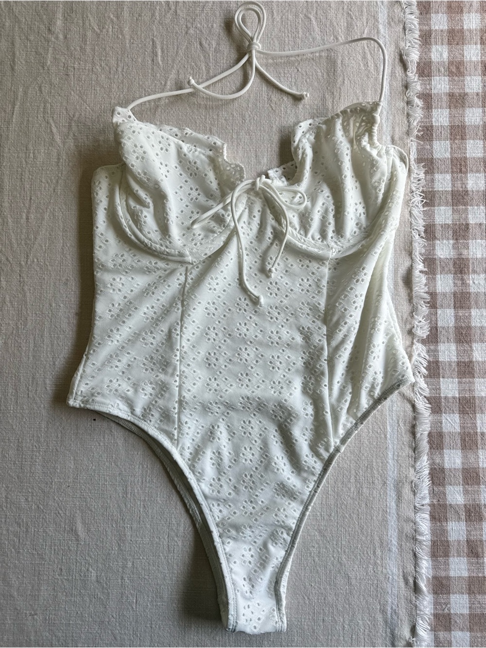 White Eyelet One-Piece Swimsuit